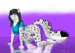  2015 blush clothing feline female fur hair leopard looking_at_viewer mammal plejman reflection shading shirt simple_background spots 