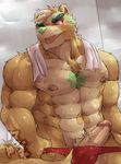  abs canine clothing erection male mammal muscular nude pecs penis solo speedo swimsuit tamazukiakiyama_(artist) teasing towel undressing 