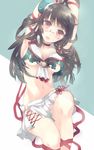  black_hair breasts choukai_(kantai_collection) glasses kantai_collection long_hair medium_breasts oluha red_eyes remodel_(kantai_collection) school_uniform solo torn_clothes 