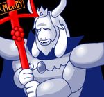  armor asgore_dreemurr beard caprine facial_hair goat horn male mammal solo undertale 