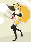  black_fur blade blonde_hair canine claws digitigrade fox fur girly green_eyes hair male mammal nirai simple_background solo theredfox white_background white_fur yellow_fur 