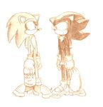  bag black_and_white chest_tuft clothing eye_contact footwear fur gloves halloween holidays legwear monochrome shadow_the_hedgehog shoes sketch socks sonic_(series) sonic_the_hedgehog trick_or_treat tuft 