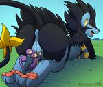  anus butt comic feral kuroodod luxray master_pet nintendo oral paws pok&eacute;mon pussy rattata size_difference trapped video_games 
