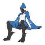  arcadiusrex avian bird blue_jay bulge clothing male solo teil underwear 