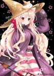  bad_id bad_pixiv_id belt black_mage black_mage_(fft) blonde_hair brown_eyes coat final_fantasy final_fantasy_tactics hat long_hair long_sleeves nanase_kureha nanase_nao open_clothes open_coat open_mouth original shirt skirt solo very_long_hair wide_sleeves witch_hat 