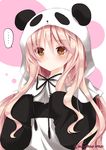  1girl animal_costume bad_id bad_pixiv_id blonde_hair brown_eyes long_hair nanase_kureha nanase_nao original panda_costume solo very_long_hair 