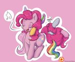  2015 alasou cutie_mark earth_pony equine eyes_closed female feral friendship_is_magic fur hair horse mammal my_little_pony open_mouth patreon pink_background pink_fur pink_hair pinkie_pie_(mlp) pony simple_background singing 
