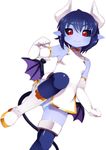  black_sclera blue_skin censored demon_girl demon_tail elbow_gloves gloves horns lillithlauda pointy_ears pussy red_eyes seizaverus shinrabanshou solo tail thighhighs wings 