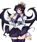  1girl breasts filia_(skullgirls) necktie red_eyes samson_(skullgirls) skirt skullgirls solo thighhighs tie 