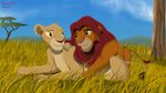  2015 darthmaul1999 disney feline female grass lion love male mammal nala simba the_lion_king 