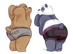  bear butt clothing duo glitter_trap_boy grizzly_(character) grizzly_bear male mammal overweight panda panda_(character) underwear we_bare_bears 