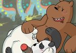  bear eyes_closed grizzly_(character) grizzly_bear ice_bear male male/male mammal oral panda panda_(character) polar_bear we_bare_bears 