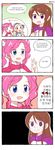  aikatsu! aikatsu!_(series) amahane_madoka bad_id bad_twitter_id blonde_hair blue_eyes blush blush_stickers border check_translation comic gyaheung hair_ribbon hand_on_own_chest highres korean kurosawa_rin_(aikatsu!) long_hair multiple_girls open_mouth pink_hair purple_eyes ribbon shibuki_ran sidelocks smile speech_bubble talking translation_request twintails upper_body yuri zipper 