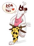  &lt;3 anthro blush canine clothing collar derp dog dog_treat doggo fur male mammal melee_weapon solo spiked_collar sword text undertale weapon white_fur 