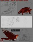 2015 claws concept conditional_dnp dragon english_text feral frisky_ferals green_eyes horn male red_scales scales sefeiren size_difference sketch text thick_tail wings 
