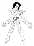  &lt;3 black_and_white black_hair eyelashes hair hair_over_eye machine male mettaton monochrome morbi robot smile solo sparkles undertale 