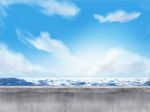  cloud comic day horizon kantai_collection m19_(artist) no_humans ocean shore sky water 