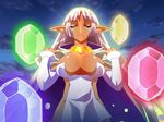  1girl arcana_heart breasts dark_skin elf large_breasts parace_l&#039;sia parace_l'sia pointy_ears 