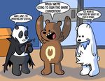  anime bear beartric cellphone dialogue dubius_erection grizzly_(character) grizzly_bear ice_bear male mammal nintendo panda panda_(character) pangoro phone pok&eacute;mon polar_bear ursaring video_games we_bare_bears 