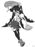  1girl cartoon filia_(skullgirls) monochrome samson_(skullgirls) skullgirls 