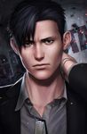  1boy black_eyes black_hair dog_tags gangsta male_focus nicolas_brown realistic 