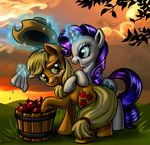 2015 apple applejack_(mlp) earth_pony equine female feral friendship_is_magic fruit harwick horn horse mammal my_little_pony pony rarity_(mlp) unicorn 