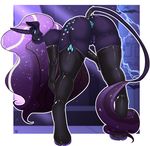  2015 anthro anthrofied anus arnachy bent_over butt clothing cutie_mark elbow_gloves equine female gloves hair horn legwear looking_at_viewer mammal my_little_pony nightmare_rarity_(idw) presenting pussy solo unicorn 
