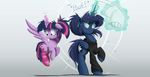  2015 duo equine female feral friendship_is_magic horn mammal my_little_pony ncmares princess_luna_(mlp) twilight_sparkle_(mlp) winged_unicorn wings 