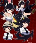  1girl bra breasts filia_(skullgirls) red_eyes samson_(skullgirls) skullgirls smile underwear 