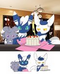  abuse blue_eyes blue_fur blue_sclera blush cake espurr espurr_abuse family father female food frown fur green_eyes grey_fur knife male meowstic mother nintendo open_mouth parent pok&eacute;mon purple_eyes red_eyes strawberry video_games winick-lim yellow_sclera 