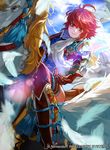  day feathers fire_emblem fire_emblem_cipher fire_emblem_if gloves hinoka_(fire_emblem_if) mayo_(becky2006) official_art pegasus pegasus_knight red_eyes red_hair sky solo 