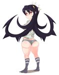  1girl ass black_hair filia_(skullgirls) panties samson_(skullgirls) skullgirls socks underwear 