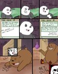  bear bed black_fur brown_fur comic computer dating_profile dialogue drawing excited feline food fur graft_(artist) grizzly_(character) ice_bear internet male mammal panda panda_(character) smile tiger we_bare_bears 