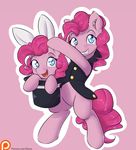  2015 alasou biped blue_eyes clothing cute earth_pony equine female friendship_is_magic fur hair hat horse looking_at_viewer mammal my_little_pony open_mouth pink_fur pink_hair pinkie_pie_(mlp) pony smile top_hat 