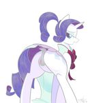  2015 animal_genitalia anus braddo butt clitoris clothed clothing cutie_mark equine equine_pussy eyeshadow female feral friendship_is_magic hair half-closed_eyes hi_res horn makeup mammal my_little_pony open_mouth purple_hair pussy rarity_(mlp) simple_background solo unicorn white_background 