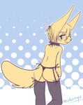  2015 anthro canine crossdresing fennec fox fur girly male mammal orange_fur paws simple_background solo zukori 