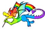  2015 anthro claws dragon draik flag gay-albino-robot neopets pink_eyes rainbow smile spikes 