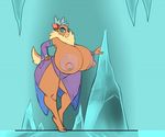 anthro anthrofied antlers big_breasts big_butt big_nipples blue_eyes breasts butt cervine chubby female hand_on_hip horn huge_breasts ice looking_at_viewer mammal mostly_nude mr.pink nipples reindeer solo them&#039;s_fightin&#039;_herds thick_thighs translucent velvet_reindeer_(tfh) voluptuous wide_hips 