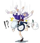  2girls ? deathmegane falling groceries highres izayoi_sakuya letty_whiterock multiple_girls short_hair spring_onion touhou 