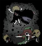  battle clone darkness faceless faceless_female genkidaun hong_meiling multiple_girls rumia touhou 