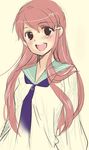  blush happy kage_kara_mamoru! konnyaku_yuuna long_hair madara_sai pink_hair school_uniform sketch solo 