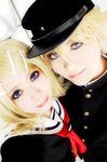 airbrushed blue_eyes cosplay kagamine_len kagamine_rin photo real school_uniform vocaloid 