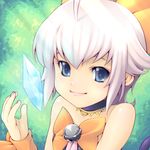  bad_id bad_pixiv_id bare_shoulders bell blue_eyes choker crystal final_fantasy final_fantasy_crystal_chronicles final_fantasy_crystal_chronicles:_echoes_of_time lowres pink_hair sherlotta smile solo yagitori 
