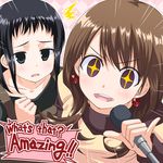  /\/\/\ 2girls english fukuyo_kouko hyuuga_takashi kokaji_sukoya microphone multiple_girls pinky_out saki 