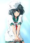  anchor black_hair green_eyes hat murasa_minamitsu sailor sailor_hat short_hair shouji_nigou smile solo touhou 