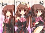  animal animal_on_head asakura_hayate bad_id bad_pixiv_id bow brown_hair cat cat_on_head comparison da_capo da_capo_i lennon little_busters! long_hair natsume_rin on_head parody pink_bow plaid plaid_skirt ponytail red_eyes school_uniform skirt style_parody utamaru 