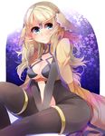  ariaridoradora black_eyes blonde_hair breasts cape center_opening cleavage fire_emblem fire_emblem_if highres long_hair medium_breasts ophelia_(fire_emblem_if) sitting solo 