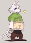  blue_eyes boots cat chipar copyright_request furry short_hair stocking thighhighs two_tails white_hair 