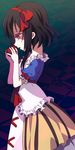  apple black_hair food fruit morimiya puffy_sleeves red_eyes short_hair snow_white_(disney) snow_white_and_the_seven_dwarfs solo tears 