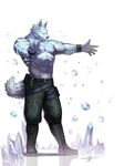  6graycloudp abs biceps canine clothing glowing glowing_eyes male mammal muscular nipples pecs solo wolf 